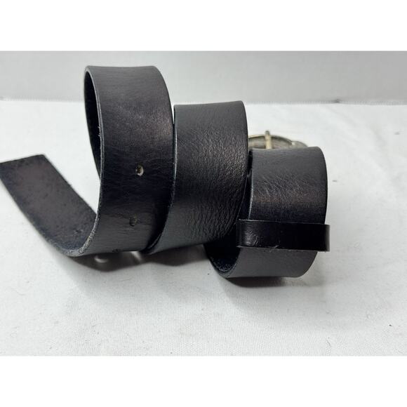 Silpada Designs Black Leather Belt Silver Buckle Size Small - Picture 3 of 8